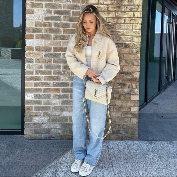 Zara Textured Weave Bomber Jacket NWT - Picture 7 of 17